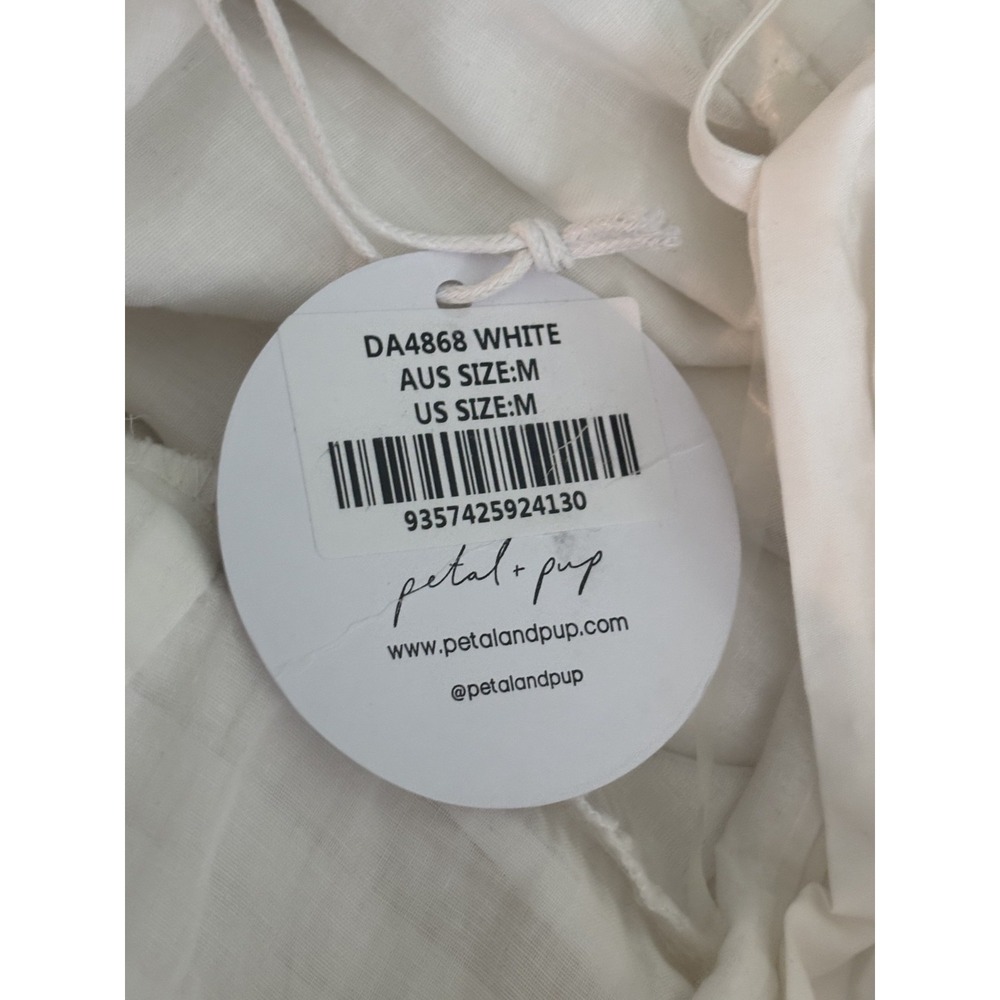 Petal & Pup Women's Alice Bow Back Midi Dress Womens Medium White Poplin NEW NWT - Picture 5 of 6